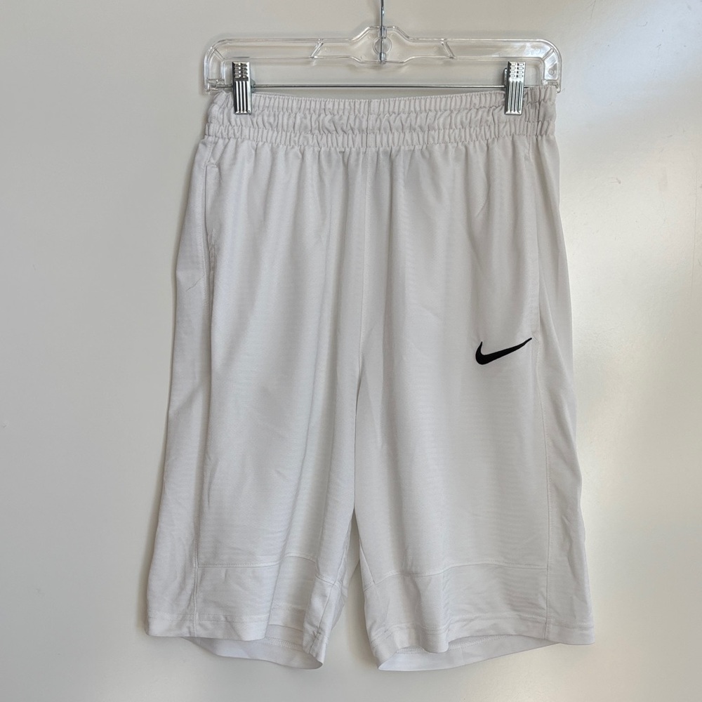 Nike Men's Athletic Shorts in White with Black Logo